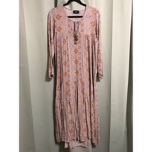 Vici Boho Print 3/4 Sleeves Maxi Dress
